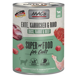 Produktbild von MAC's Cat Ente, Kaninchen & Rind - 6 x 800 g