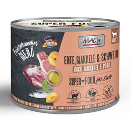 Produktbild von MAC's Cat Feinschmecker Ente & Makrele mit Schwein - 6 x 200 g