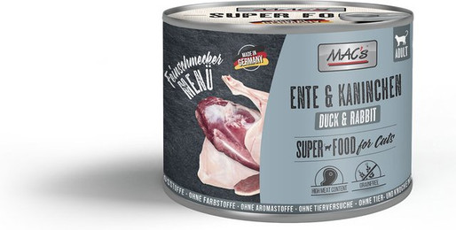Produktbild von MAC's Cat Feinschmecker Menü Ente und Kaninchen 12x200g