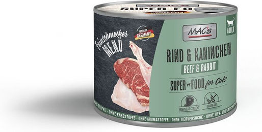 Produktbild von MAC's Cat Feinschmecker Menü Rind und Kaninchen 6x200g
