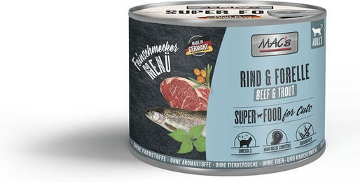 Produktbild von MAC's Cat Feinschmecker Rind & Forelle - 6 x 200 g