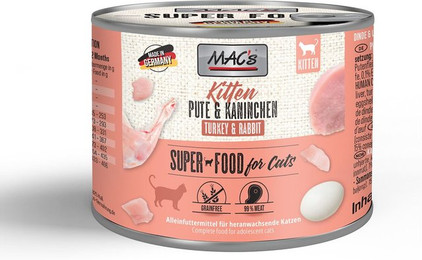 Produktbild von MAC's Cat Fleischmenü Kitten Pute und Kaninchen 12x200g