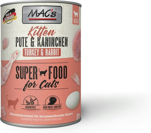 Produktbild von MAC's Cat Kitten 400g Dose Katzennassfutter Sparpaket 12 x 400 Gramm Pute & Kaninchen