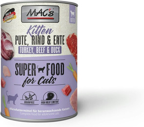 Produktbild von MAC's Cat Kitten 400g Dose Katzennassfutter Sparpaket 12 x 400 Gramm Pute, Rind & Ente