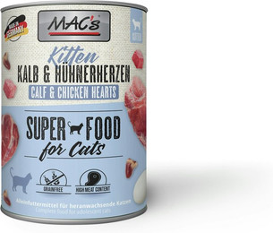 Produktbild von MAC's Cat Kitten 800g Dose Katzennassfutter 6 x 800 Gramm Kalb & Hühnerherzen