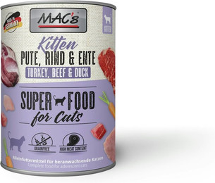 Produktbild von MAC's Cat Kitten 800g Dose Katzennassfutter 6 x 800 Gramm Pute, Rind & Ente