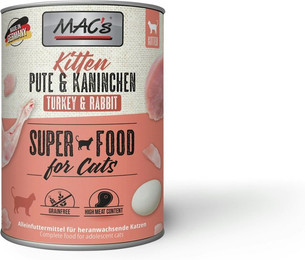 Produktbild von MAC's Cat Kitten 800g Dose Katzennassfutter Sparpaket 12 x 800 Gramm Pute & Kaninchen