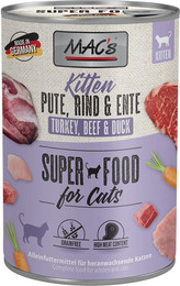 Produktbild von MAC's Cat Kitten Pute, Rind & Ente - 6 x 400 g