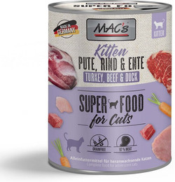 Produktbild von MAC's Cat Kitten Pute, Rind & Ente - 6 x 800 g