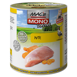 Produktbild von MAC's Cat Mono Sensitive Pute & Karotte - 6 x 800 g