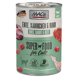 Produktbild von MAC's Cat Nassfutter Ente, Kaninchen & Rind - 6 x 400 g