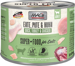 Produktbild von MAC's Cat Nassfutter Ente, Pute, Huhn - 6 x 200 g