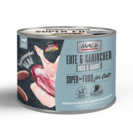 Produktbild von Mac's Cat Nassfutter Feinschmecker Ente & Kaninchen - 6 x 200 g
