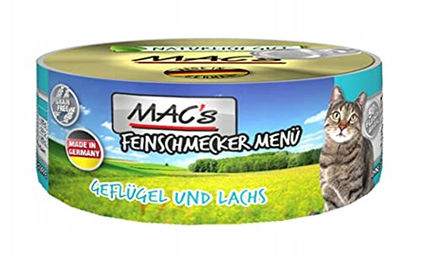 Produktbild von Mac's Cat Nassfutter Feinschmecker Geflügel & Lachs - 6 x 200 g