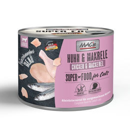 Produktbild von Mac's Cat Nassfutter Feinschmecker Huhn & Makrele 6x200g