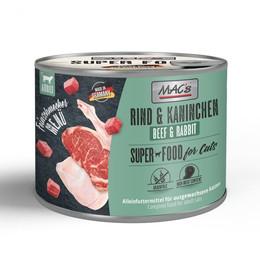 Produktbild von Mac's Cat Nassfutter Feinschmecker Rind & Kaninchen - 6 x 200 g