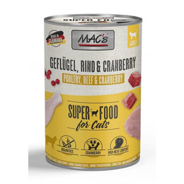 Produktbild von MAC's Cat Nassfutter Geflügel, Rind & Cranberry - 12 x 400 g