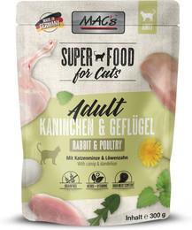 Produktbild von MAC´s CAT Pouchbeutel 300 Gramm Katzennassfutter Sparpaket 12 x 300 Gramm Kaninchen & Geflügel