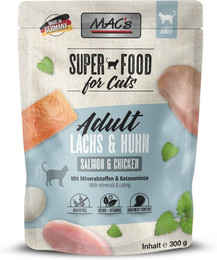 Produktbild von MAC´s CAT Pouchbeutel 300 Gramm Katzennassfutter Sparpaket 12 x 300 Gramm Lachs & Huhn