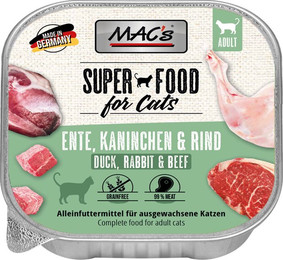 Produktbild von MAC's Cat Schale Ente, Kaninchen & Rind - 16 x 100 g