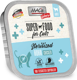 Produktbild von MAC's Cat Vetcare Diätnahrung 100g Schale Katzennassfutter Sparpaket 32 x 100 Gramm Sterilized Huhn