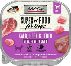 Produktbild von MAC's Dog 150g Hundenassfutter Sparpaket 22 x 150 Gramm Kalb, Herz & Leber