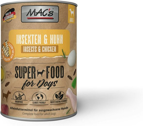 Produktbild von MAC´s DOG 400 Gramm Hundenassfutter Sparpaket 12 x 400 Gramm Insekten & Huhn