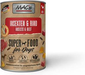 Produktbild von MAC´s DOG 400 Gramm Hundenassfutter Sparpaket 12 x 400 Gramm Insekten & Rind