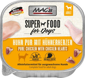 Produktbild von MAC's Dog Huhn pur mit Hühnerherzen - 10 x 150 g