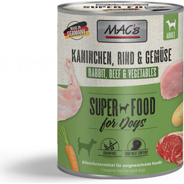 Produktbild von MAC's Dog Kaninchen, Rind & Gemüse - 6 x 800 g