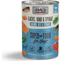 Produktbild von MAC's Dog Lachs, Rind & Spinat - 6 x 400 g