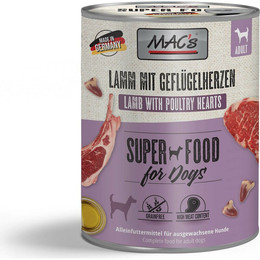 Produktbild von MAC's Dog Lamm & Geflügelherzen Nassfutter - 6 x 800 g