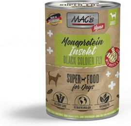 Produktbild von MAC´s DOG Mono Insekten Hundenassfutter Sparpaket 12 x 375 Gramm