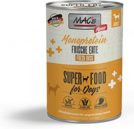 Produktbild von MAC's Dog MONO Sensitive 400g Dose Hundenassfutter Sparpaket 12 x 400 Gramm Ente