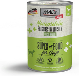 Produktbild von MAC's Dog MONO Sensitive 400g Dose Hundenassfutter Sparpaket 12 x 400 Gramm Kaninchen