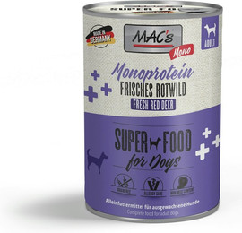 Produktbild von MAC's Dog MONO Sensitive 400g Dose Hundenassfutter Sparpaket 12 x 400 Gramm Wild & Hirsch