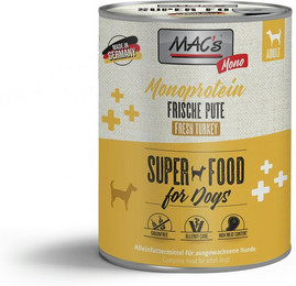 Produktbild von MAC's Dog MONO Sensitive 800g Dose Hundenassfutter 6 x 800 Gramm Pute