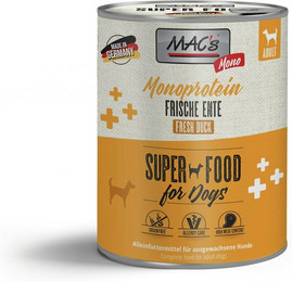 Produktbild von MAC's Dog MONO Sensitive 800g Dose Hundenassfutter Sparpaket 12 x 800 Gramm Ente