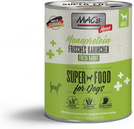 Produktbild von MAC's Dog MONO Sensitive 800g Dose Hundenassfutter Sparpaket 12 x 800 Gramm Kaninchen