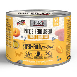 Produktbild von MAC's Dog Pute & Heidelbeeren Hundefutter nass - 6 x 200 g