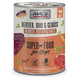 Produktbild von MAC's Dog Rentier, Rind & Gemüse Nassfutter - 6 x 800 g
