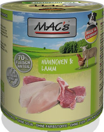 Produktbild von MAC'S Hunde-Nassfutter Huhn Lamm - 6 x 800 g