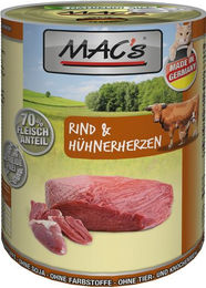 Produktbild von MAC'S Katzen-Nassfutter Rind und Geflügelherz - 6 x 400 g