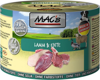 Produktbild von Mac's Lamm & Ente Hundenassfutter - 6 x 200 g