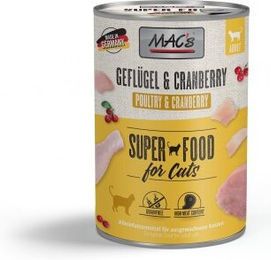 Produktbild von MAC's Nassfutter Katze Adult Geflügel, Rind und Cranberry - 12 x 400 g
