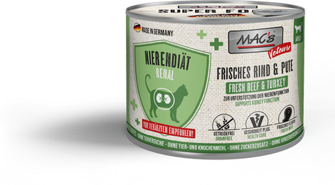 Produktbild von MAC's Vetcare Nierendiät Katzennassfutter Vetcare Niere Rind&Pute Katzennassfutter 12x 200 Gramm