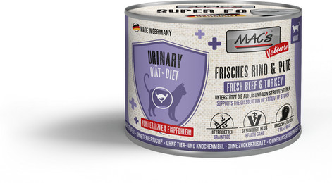Produktbild von MAC's Vetcare Urinary Katzennassfutter Vetcare Urinary Rind&Put Katzennassfutter 12x 200 Gramm
