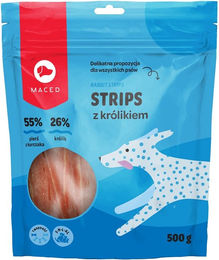 Produktbild von MACED SM Strips mit Kaninchen Leckerbissen für Hunde - 500 g