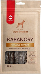 Produktbild von MACED Super Premium Rindfleisch Kabanosy mit Reis - 100 g