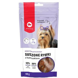 Produktbild von MACED York getrockneter Fisch mit Huhn Hundesnack - 60 g